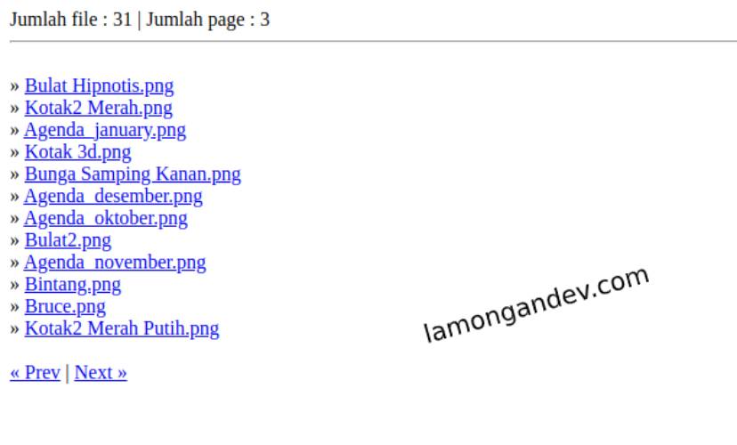 Php Menampilkan File List Dari Folder Disertai Paging